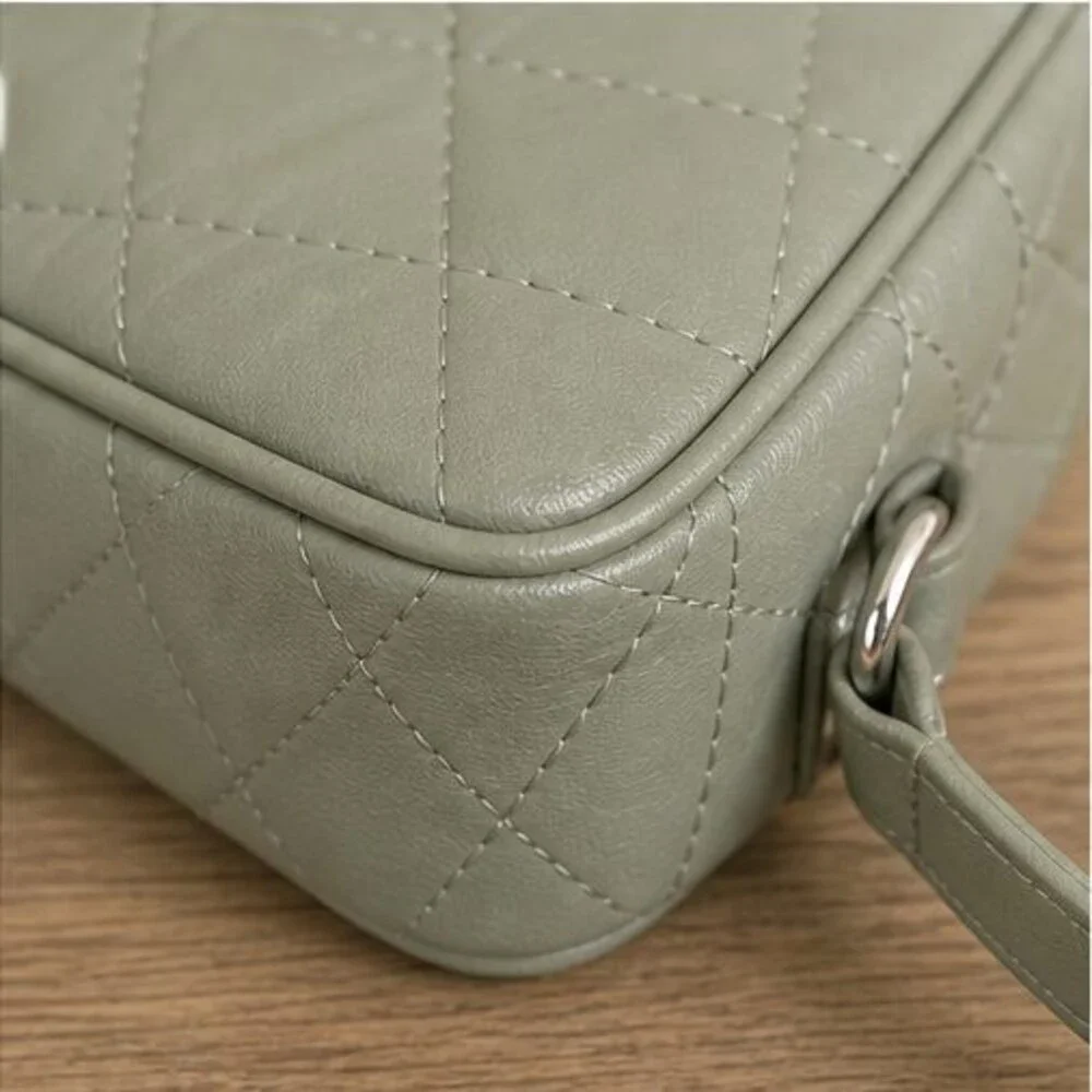 Sage Quilted Crossbody Bag